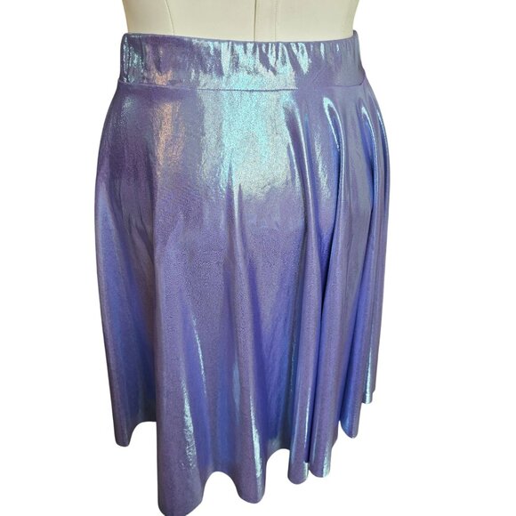 Shimmering Metallic Purple A-Line Skirt Dance Costume Size 8 JJ4029 - Picture 4 of 4